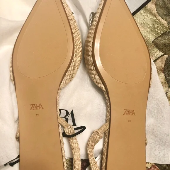 Zara pearl embellished flat slingbacks NWT - Picture 9 of 9